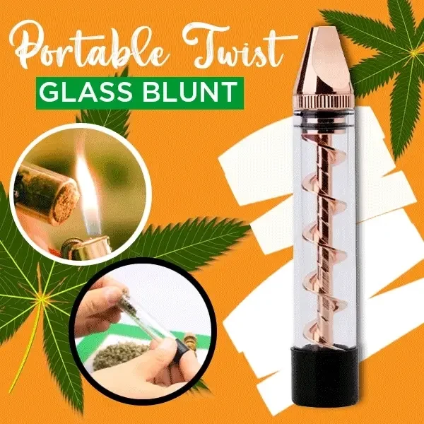 Portable Easy-To-Clean Twisted Glass Blunt Pipe