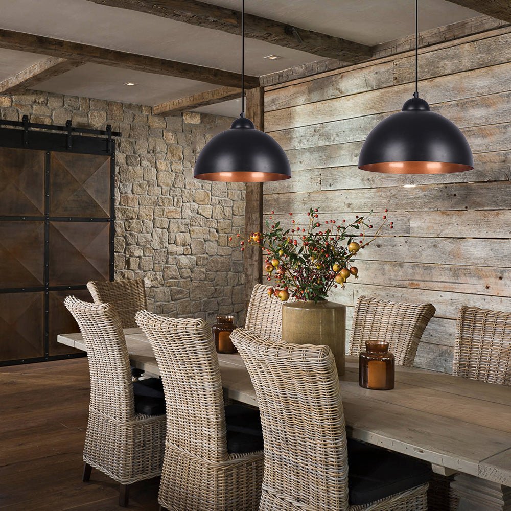 Modern Farmhouse 1-Light Kitchen Metal Dome Pendant