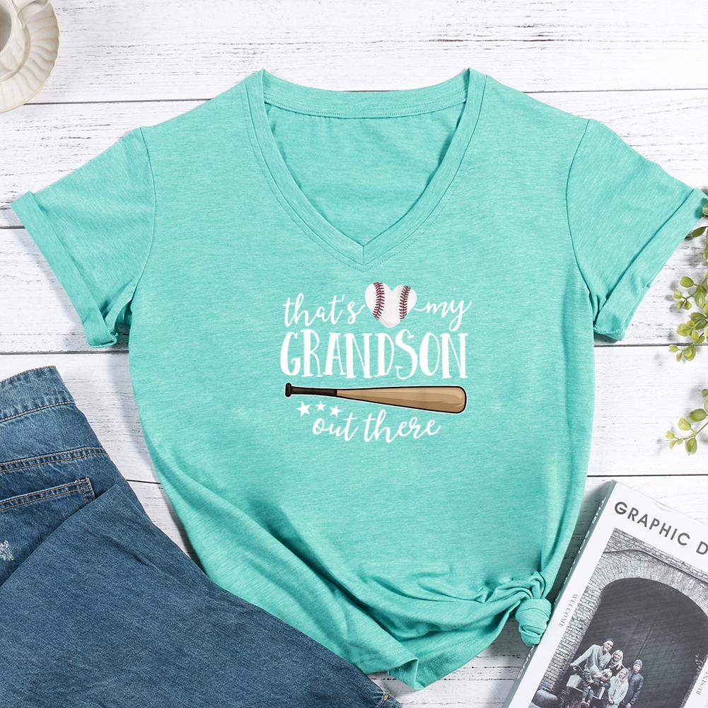 That's my grandson out there V-neck T Shirt-Guru-buzz