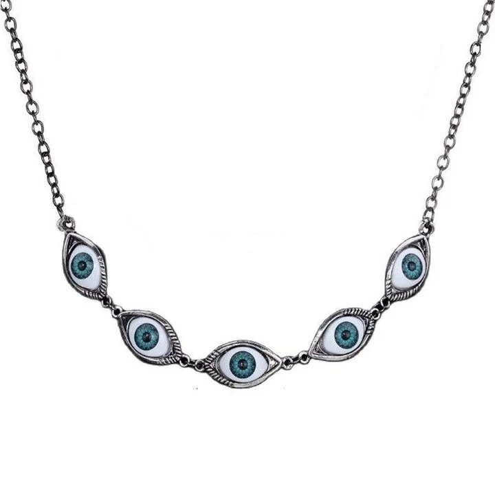 Gothic Evil Eye Stainless Steel Necklace