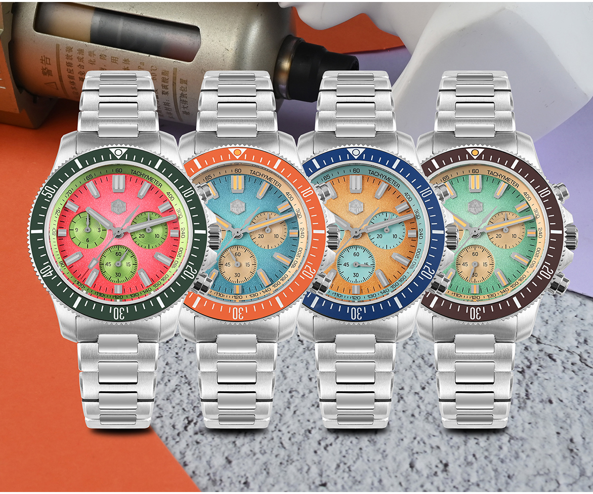 San Martin 40mm Chronograph Watch Review: Peacock SL-4801 Automatic Movement (SN0118G-JS)San Martin Watch San Martin Watches Store | Free Fast ShippingSan Martin Watches