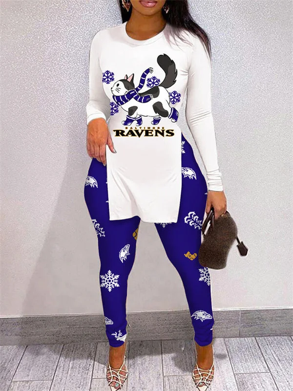 Baltimore Ravens
Limited Edition High Slit Shirts And Leggings Two-Piece Suits