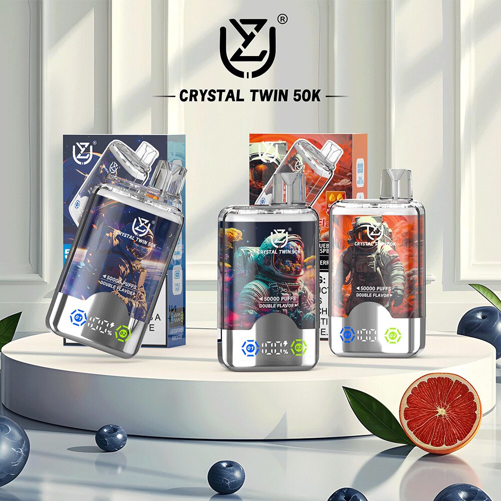 UZY Crystal Twin 50000 50k Puffs Double Taste LED Display Disposable Vape(Box of 3) mysite fumotvapeshop