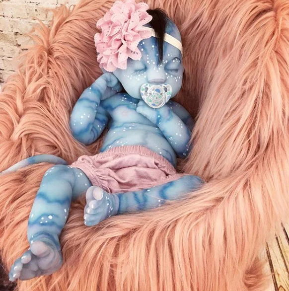  20'' Realistic Handmade Fantasy Blue Reborn Baby Reborn Silicone Newborn Baby Girl Camila Dolls - Reborndollsshop®-Reborndollsshop®