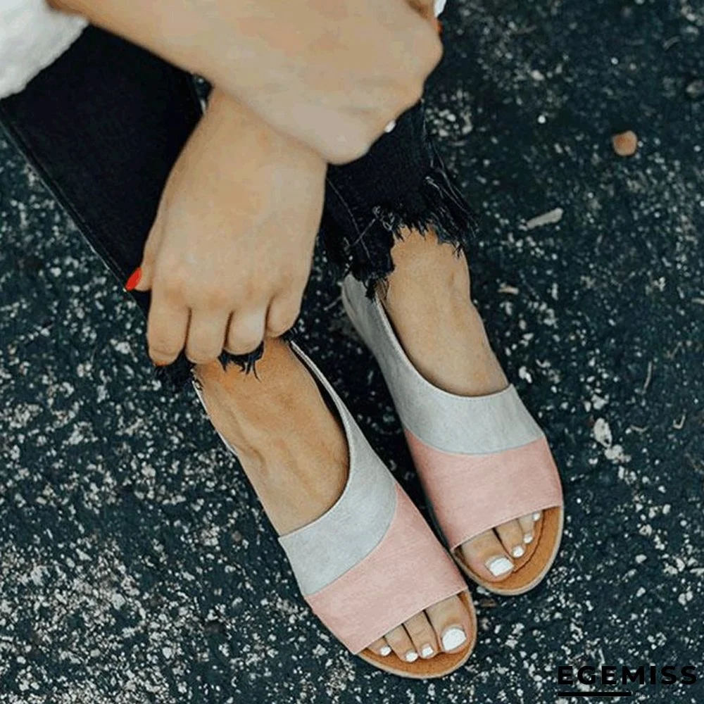 Women Daily Low Heel Panel Sandals | EGEMISS