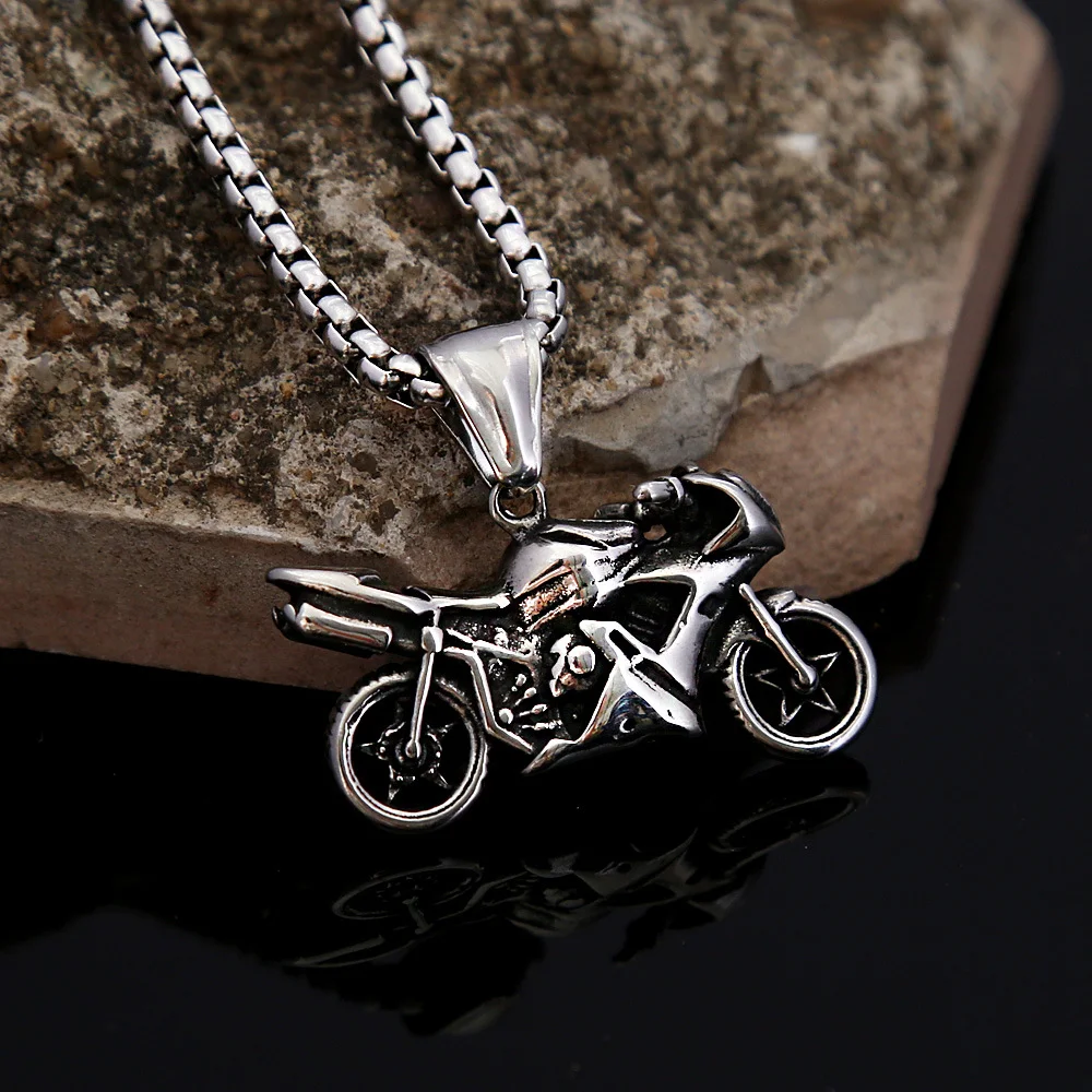 Personalized Vintage Motorcycle Pendant Necklace - Devcarry