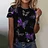 Efenbei Women T-Shirts Fashion 3d Butterfly Print Tshirt For Ladies Casual Streetwear Short Sleeves Tops Female Clothing Tees Camisetas