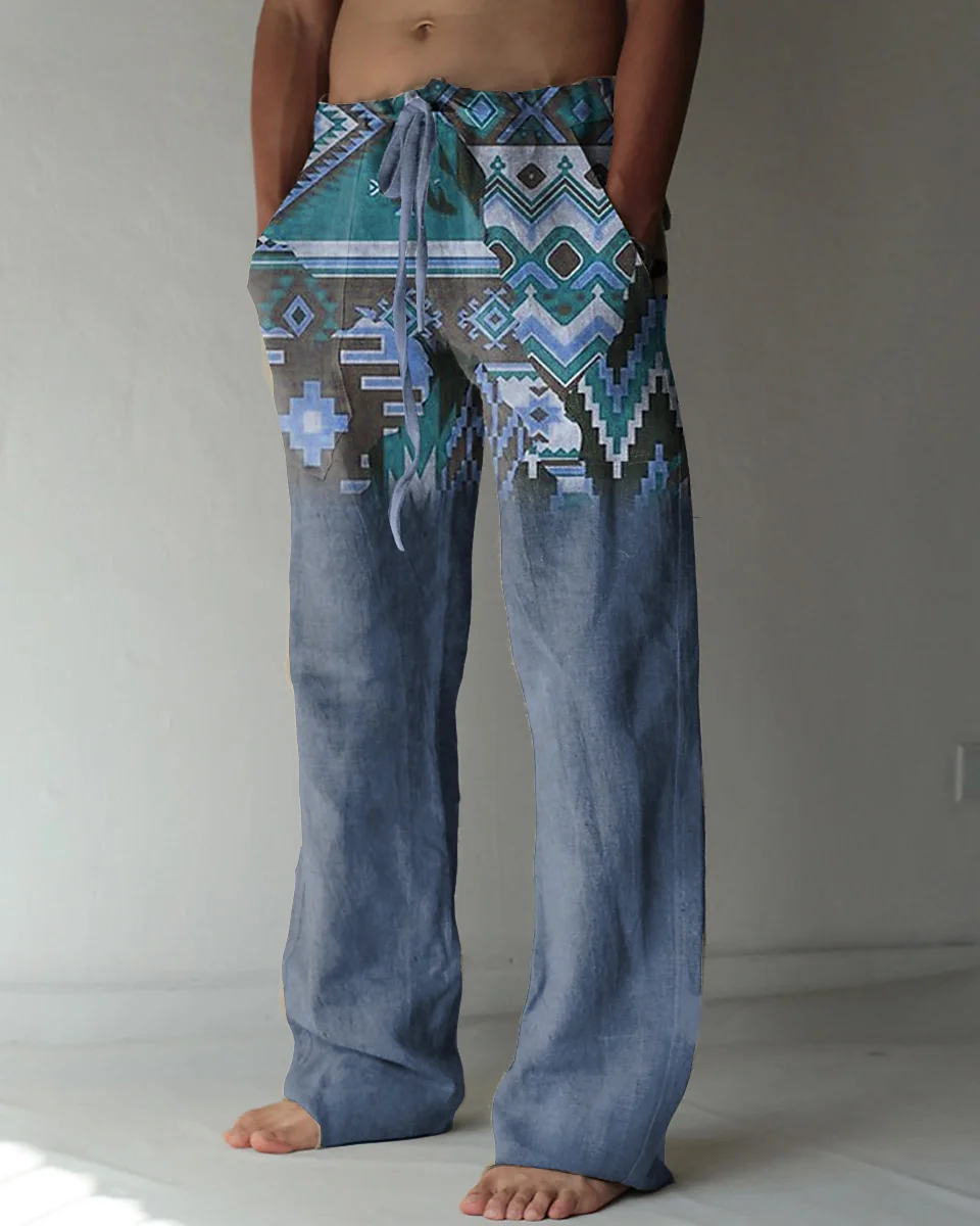 Suitmens Men's Southwest Style Cotton Linen Trousers 13