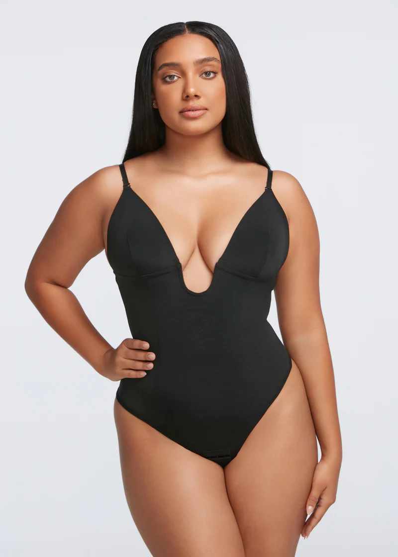 PLUNGE SHAPING BODYSUIT THONG  ObeeBeauty