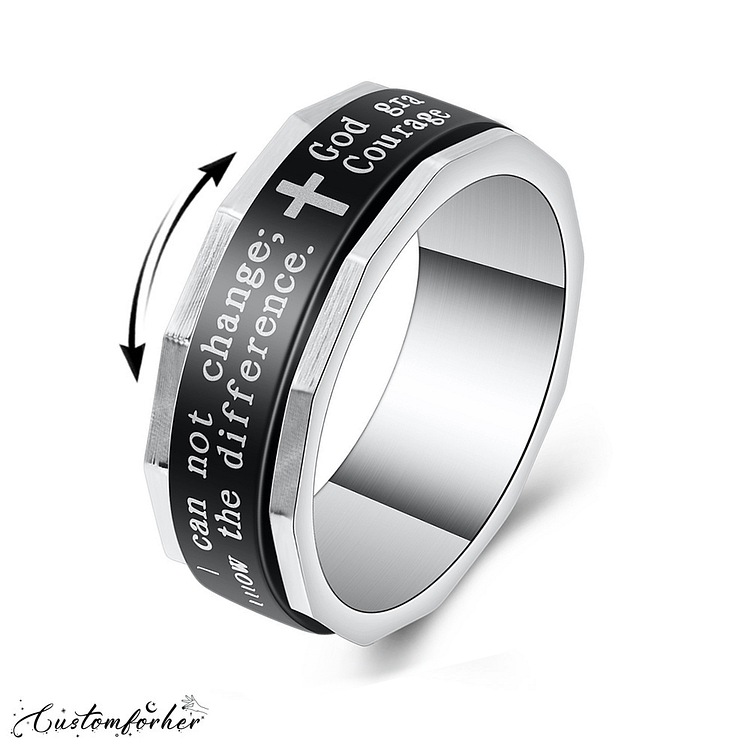 Simple Cross Stainless Steel Swivel Ring