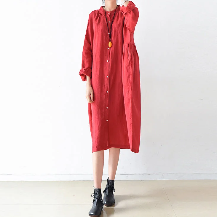 2021 fall Plus size linen dresses cute linen shirt dress maternity dresses