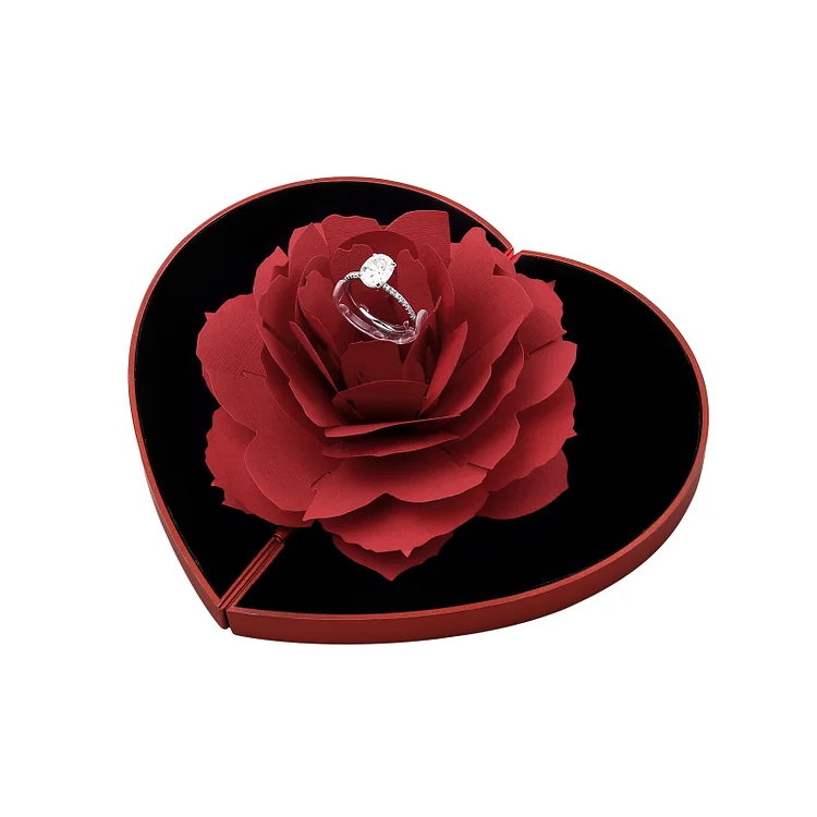 Ring Gift Box Rose Exquisite Jewelry Box Valentine's Day Gift Packaging Box