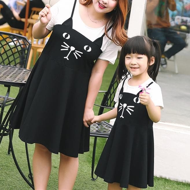 XL-4XL Kawaii Neko Cat False Two-Piece Family Dress SP165975