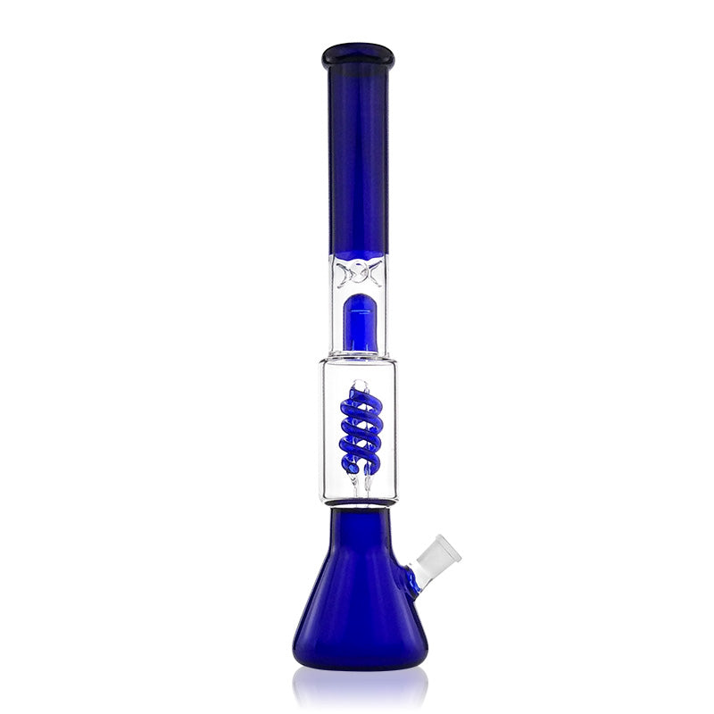 16" Spiral Percolator Beaker Bong | Blue Color