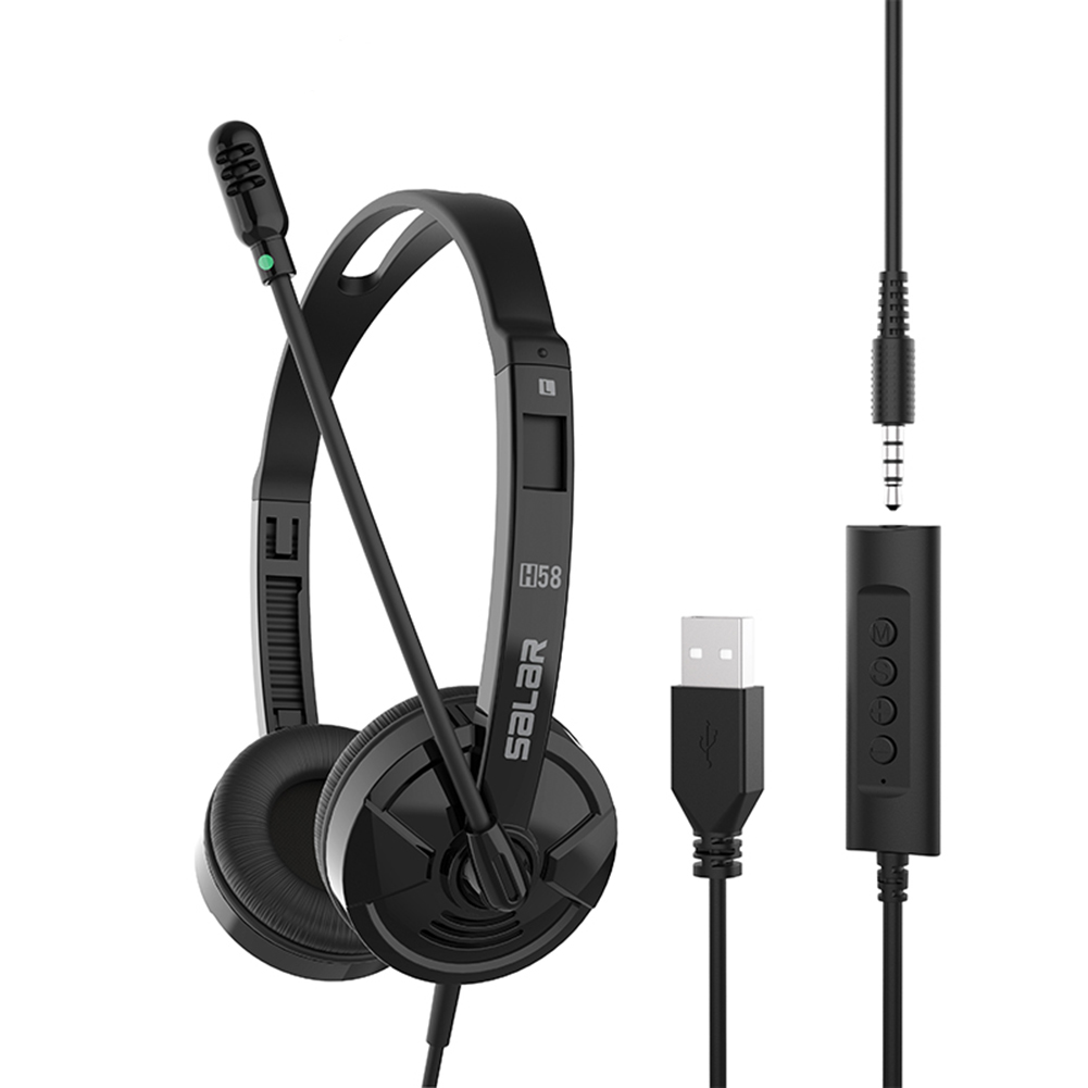 Salar H58 3.5mm USB Wired Headphone Call Center PC Headset with Microphone, 501 Original
Salar H58 3.5mm USB Wired Headphone Call Center PC Headset with Microphone, 501 Original