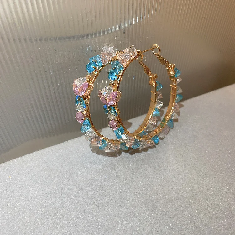 Exaggerated Delicate Crystal Butterfly Earrings