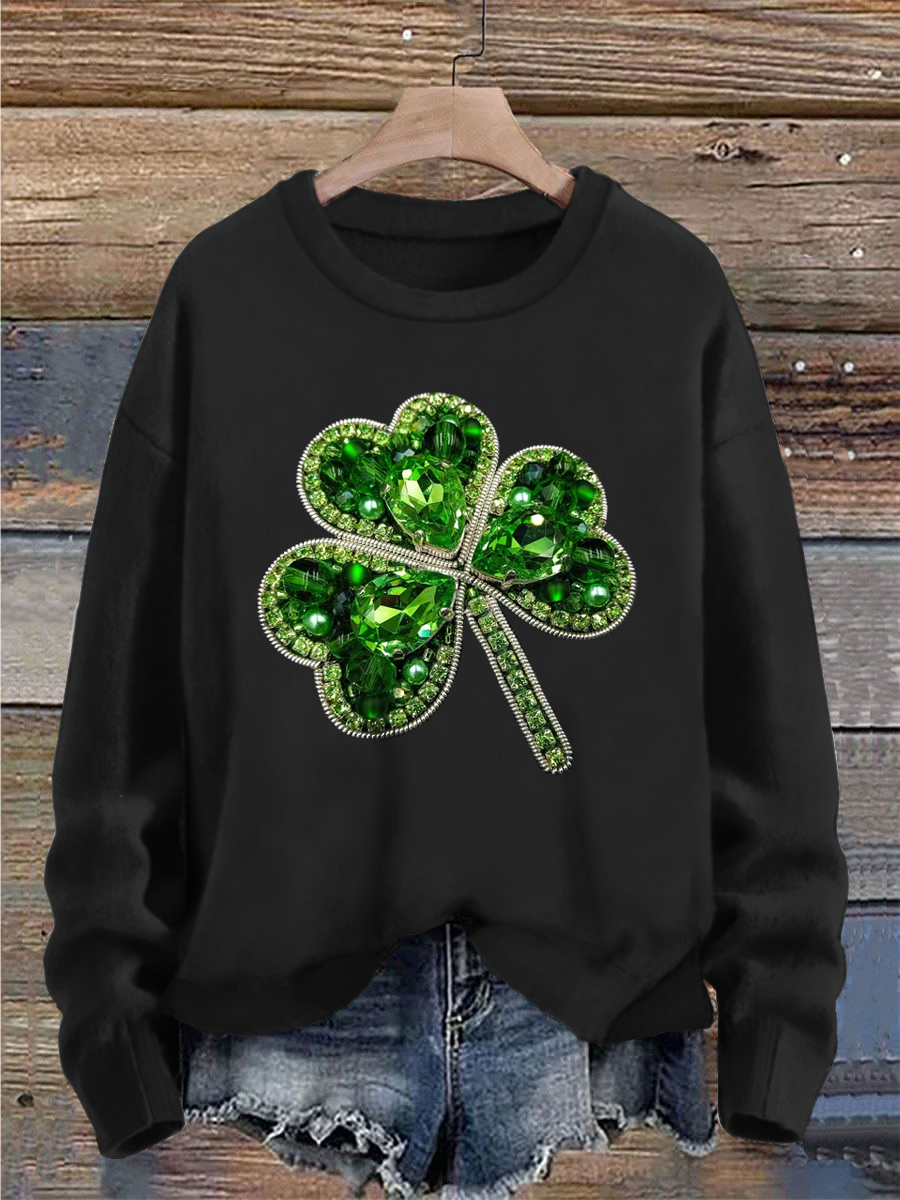 ROMWE Fairycore 1pair Creative St. Patrick'S Day Hat, Leopard Print &  Three-Leaf Clover Earrings