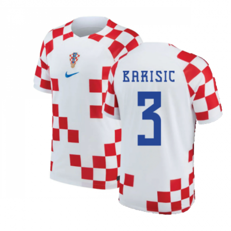 Croatia Borna Barisic 3 Home Shirt Kit World Cup 2022