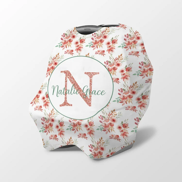Personalized Baby Flower Car Seat Canopy | Canopyl262