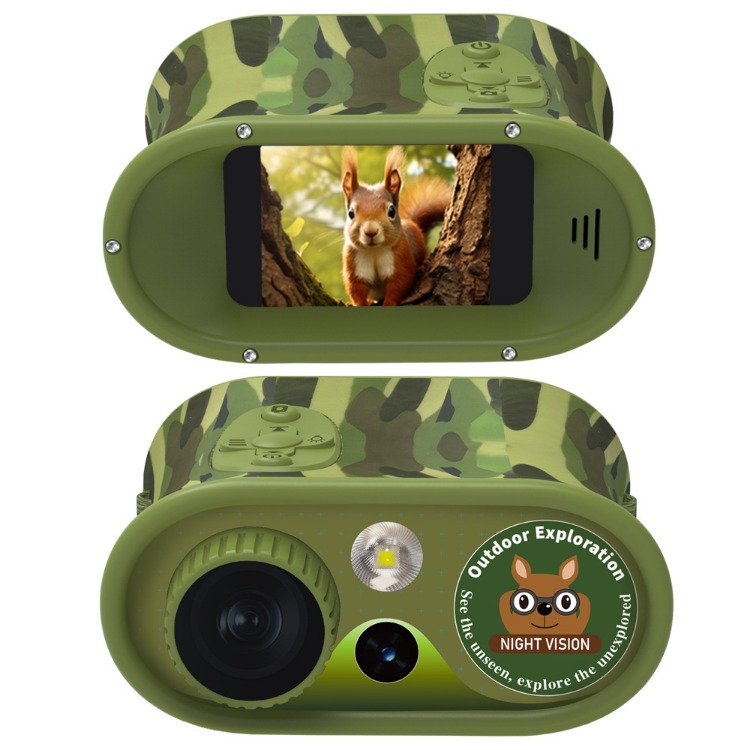 BekinTek Kids Night Vision Binoculars Rechargeable Digital Telescope NVG Infrared Goggles Full Dark Observing Scope 7x IR Adjustment 8x Zoom 2.5K Video Playback 48M Photo 2.4 Inches Large HD Screen with 32G TF Card for Children Day Night Camping Hiking 16