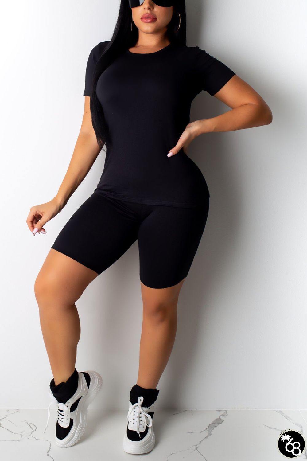 Black Casual Fashion Pure Two-Piece Suit | 168DEAL