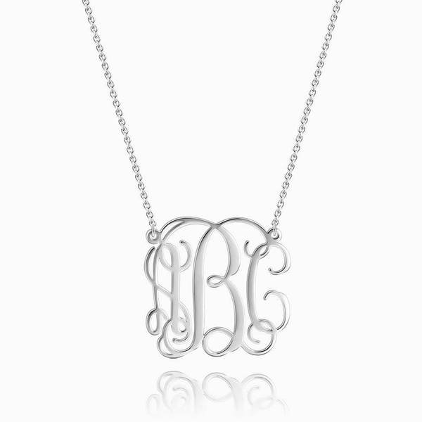 Small Monogram Necklace Silver