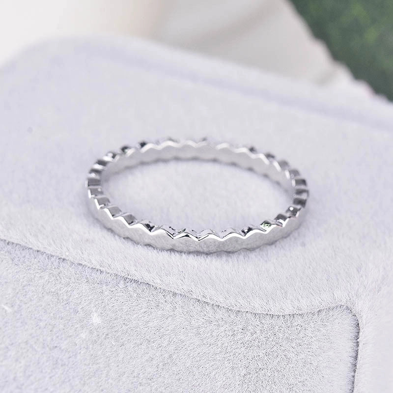 Fashion Hexagon Copper Inlay Gem Rings 1 Piece