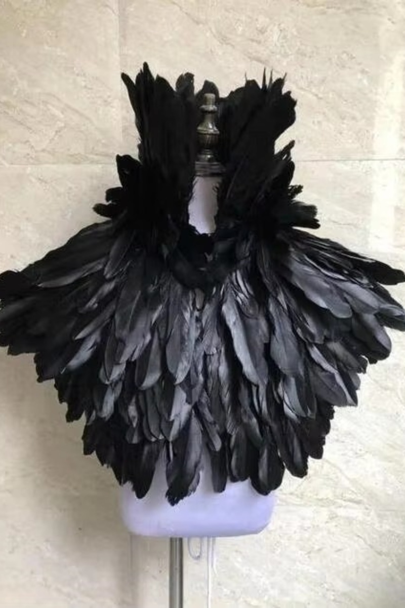 VCSHOES Dance party costumes evening gowns weddings street dances carnival costumes dance costumes belly dances White Feather Cloak
