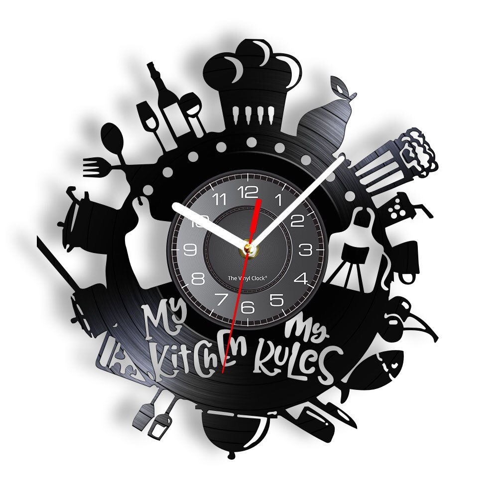 My Kitchen My Rule Home Kitchen Retro Al - Vinyl Record Wall Clock - Without LED, 501 Original
My Kitchen My Rule Home Kitchen Retro Al - Vinyl Record Wall Clock - Without LED, 501 Original