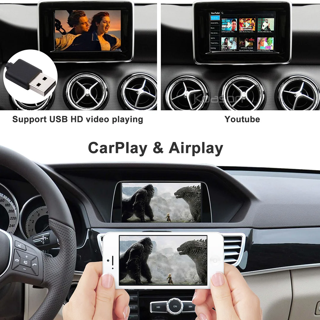 Koason Wireless Apple CarPlay Android Auto Box For Benz A CLA GLA C E