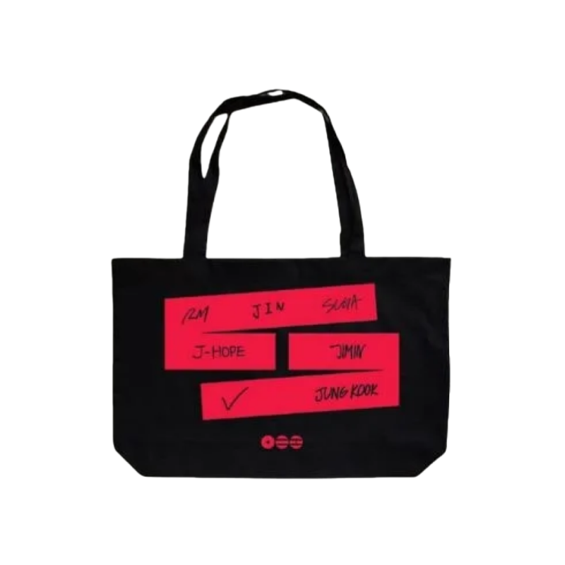 BTS World Tour Black Tote Bag | OT7 Member Names Edition 💜
