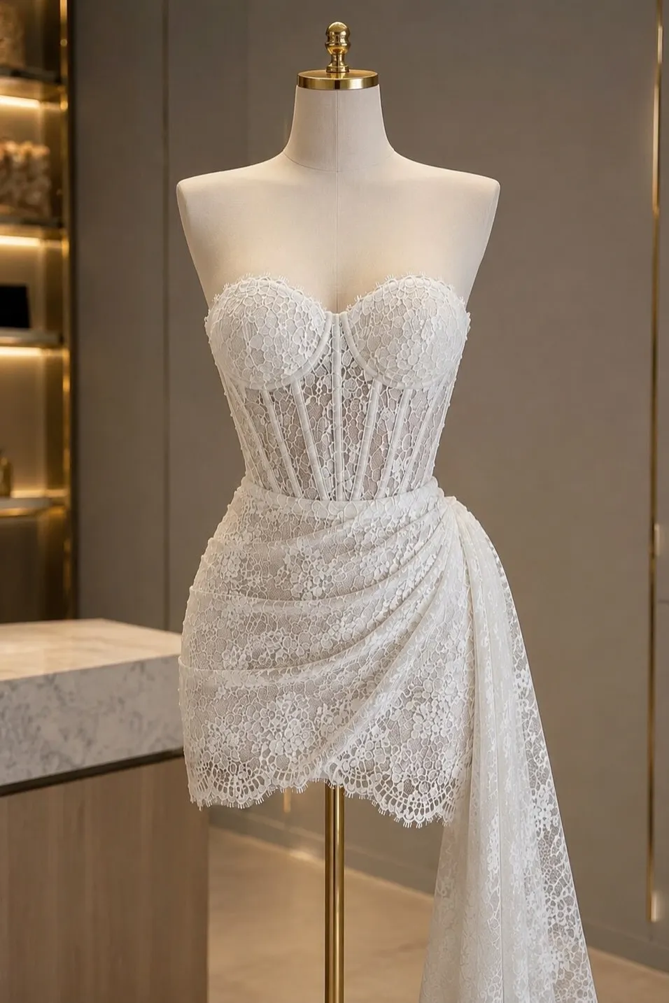 white corset homecoming dress Elegant Strapless with Draped Lace Size:64R flared-skirt burgundy satin dress V White lace corset up back adds a