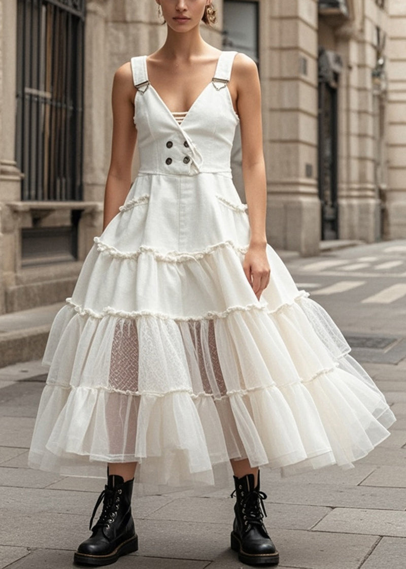 Summer Doublet White Cotton With Silver Braid And Trim