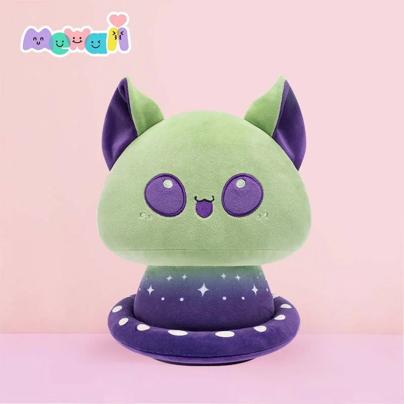 MeWaii® Mushroom Family Green Big-Eared Goblin Alien Kawaii Plush Pillow Squish Toy