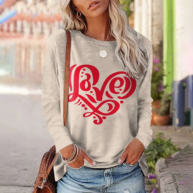 Comstylish Valentine'S Day Love Totem Print T-Shirt