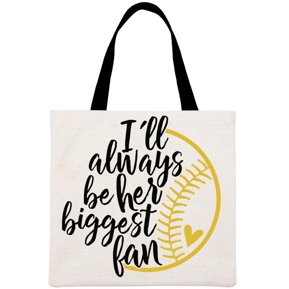 Biggest Fan Softball Printed Linen Bag-Guru-buzz