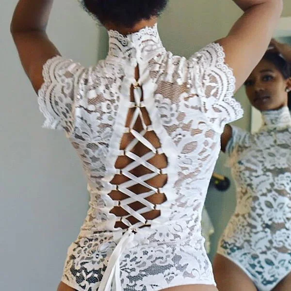 Sexy Backless Lace Bodysuit