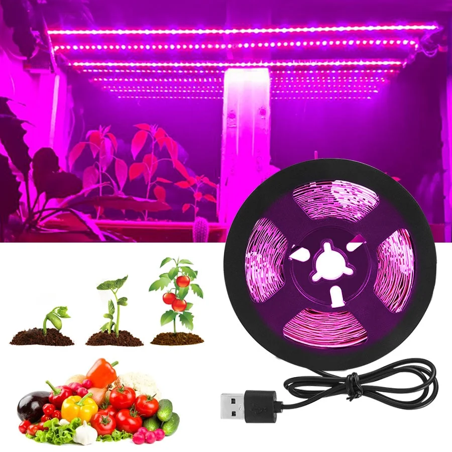 DC  USB LED Grow Light Strip Lamp Full Spectrum Fitolampy For Vegetable Flower Seedling Plant Light Tent Growing Phyto Lamps