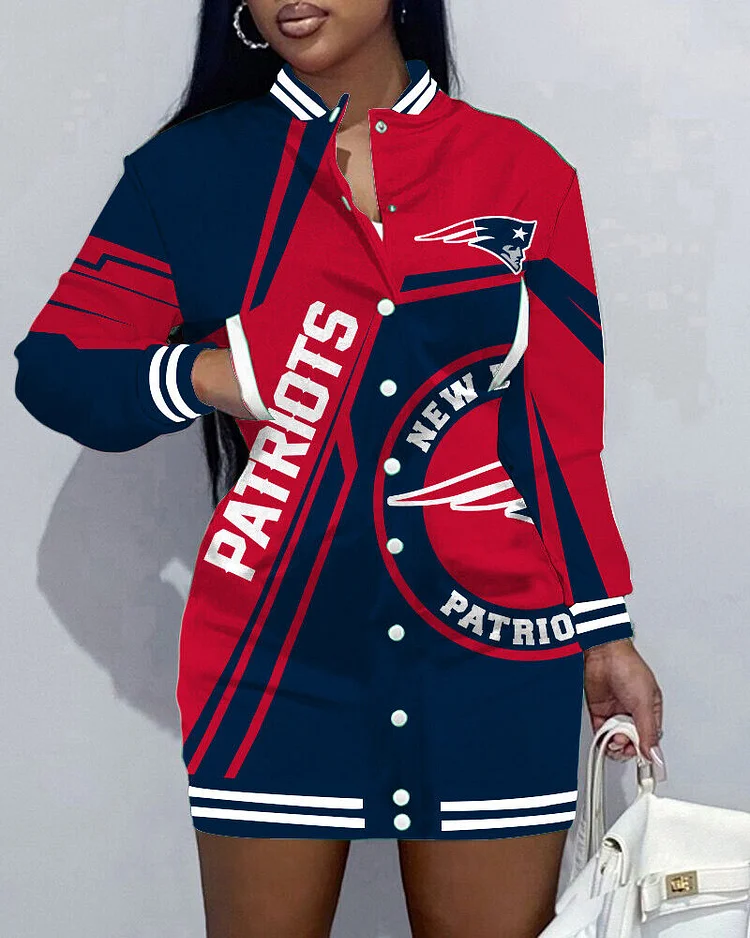 New England Patriots
Limited Edition Button Down Long Sleeve Jacket Dress