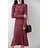 Dwblockchain Cashmere Sweater Women's Knitted Dresses 100% Merino Wool O-Neck Elegant Party Dress Autumn Winter Female Pullover Casual Skirts