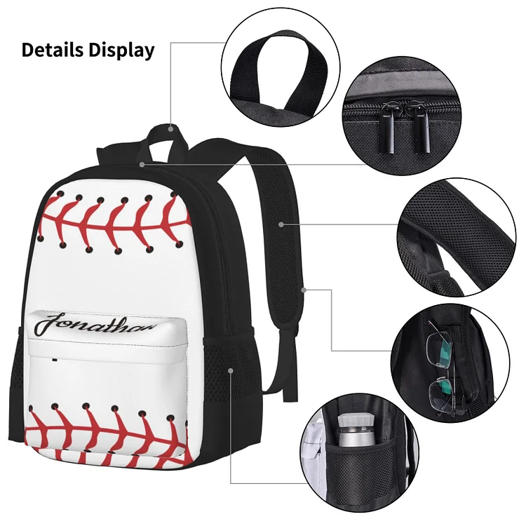 Personalized Baseball Kids School Backpack Set|S13
