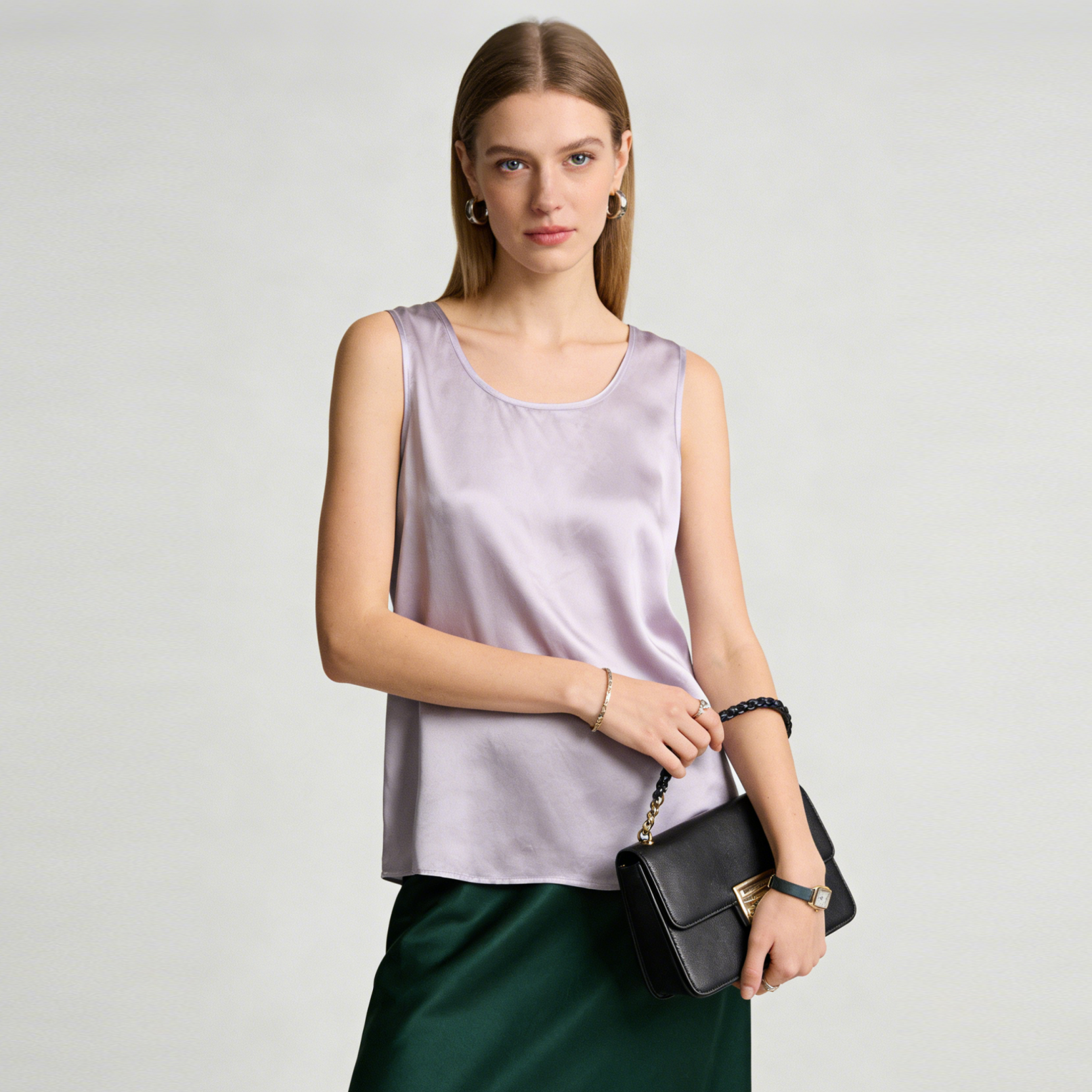 Silk Tank Top Washable Basic Style REAL SILK LIFE