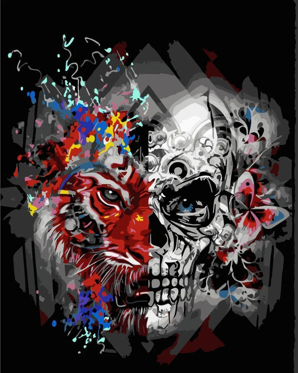 Pattern Skull Masterpiece Paint By Numbers HQD1343