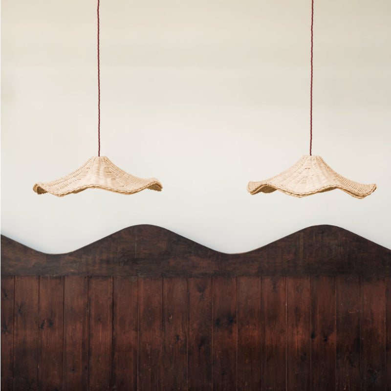 Boho Wicker Rattan Coastal Pendant Light