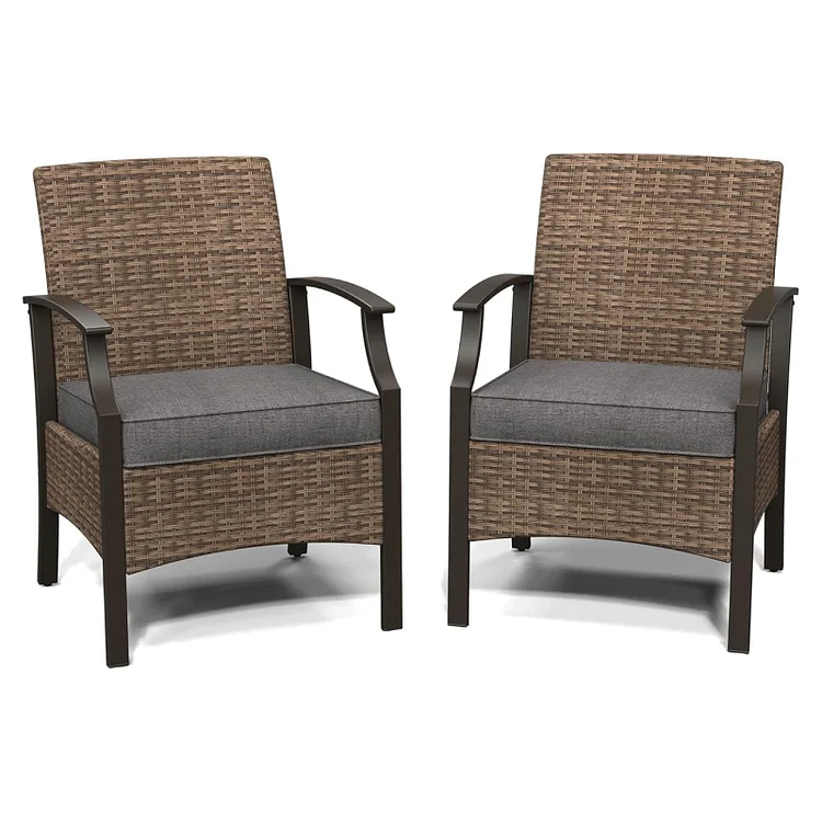GRAND PATIO Outdoor Furniture Sets Weather Resistant Wicker Outdoor Patio Chairs with Ottomans and Coffee Tables for Balcony Backyard Garden Poolside