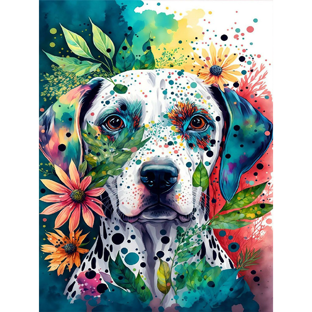 DIY Diamond Painting Kit Dog Dalmatian Full Square Drill Diamond Embroidery Kit  Diamond Mosaic Rhinestones Painting Kit for Adults and Kids 