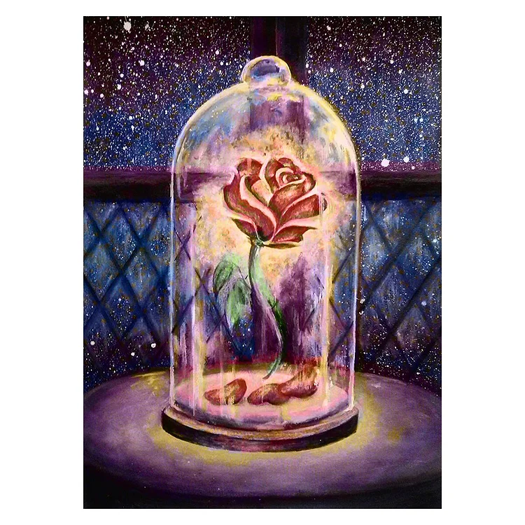『YiShu』Rose in Glass - 11CT Stamped Cross Stitch(35*48cm)