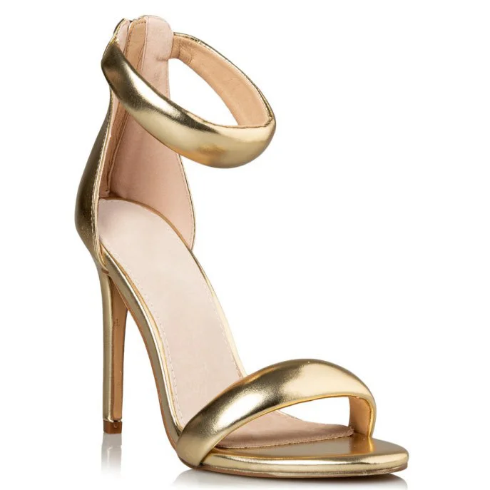 Golden Stylish Simple High-heeled Sandals