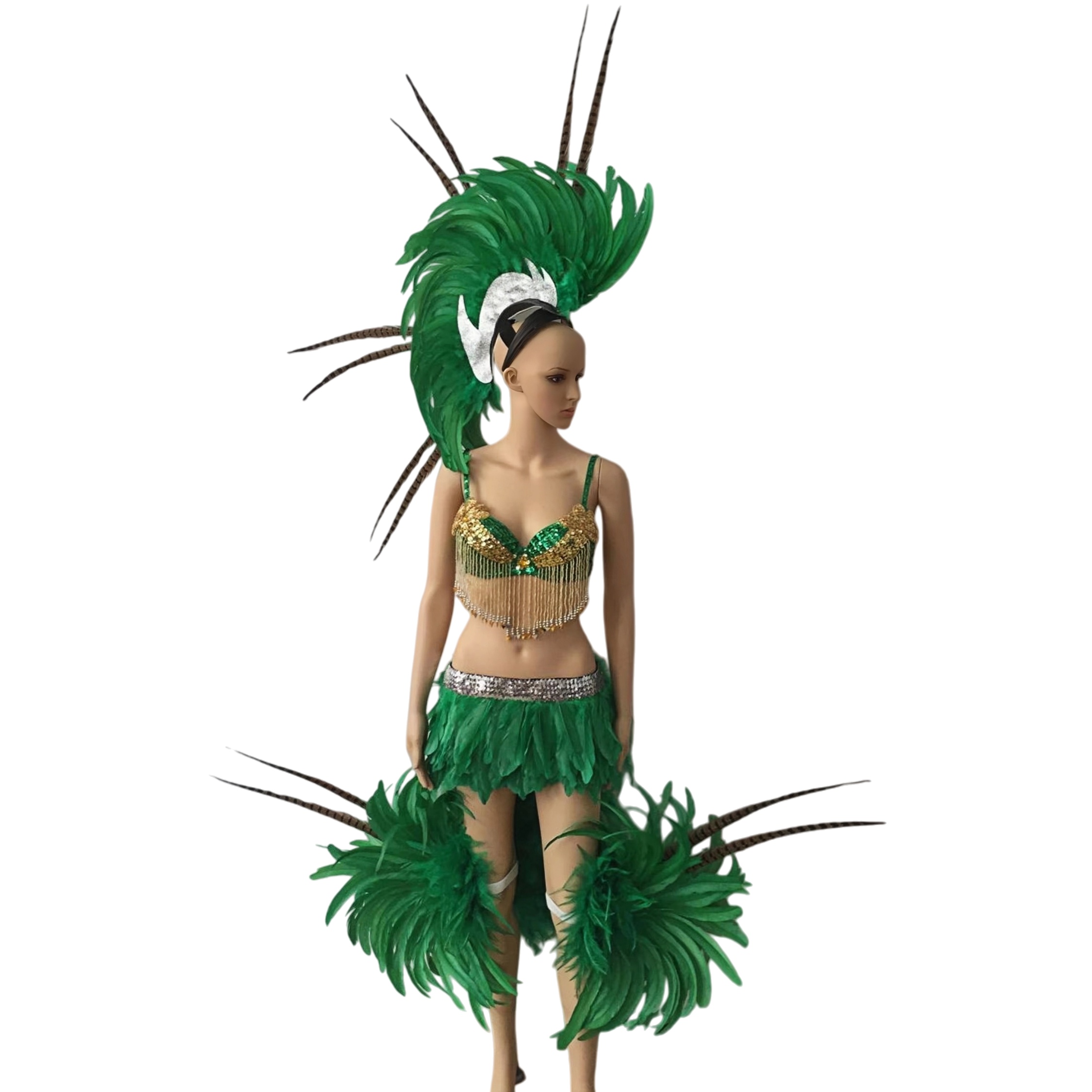 VCSHOES Feather headdress samba costume carnival halloween party bar performance hat makeup dance wings parade
