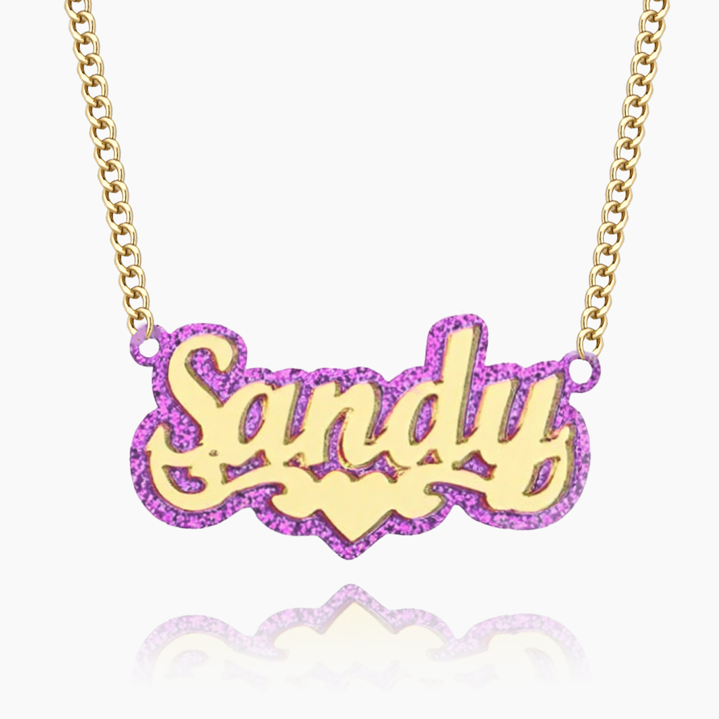 Custom Purple Acrylic Name Pendant